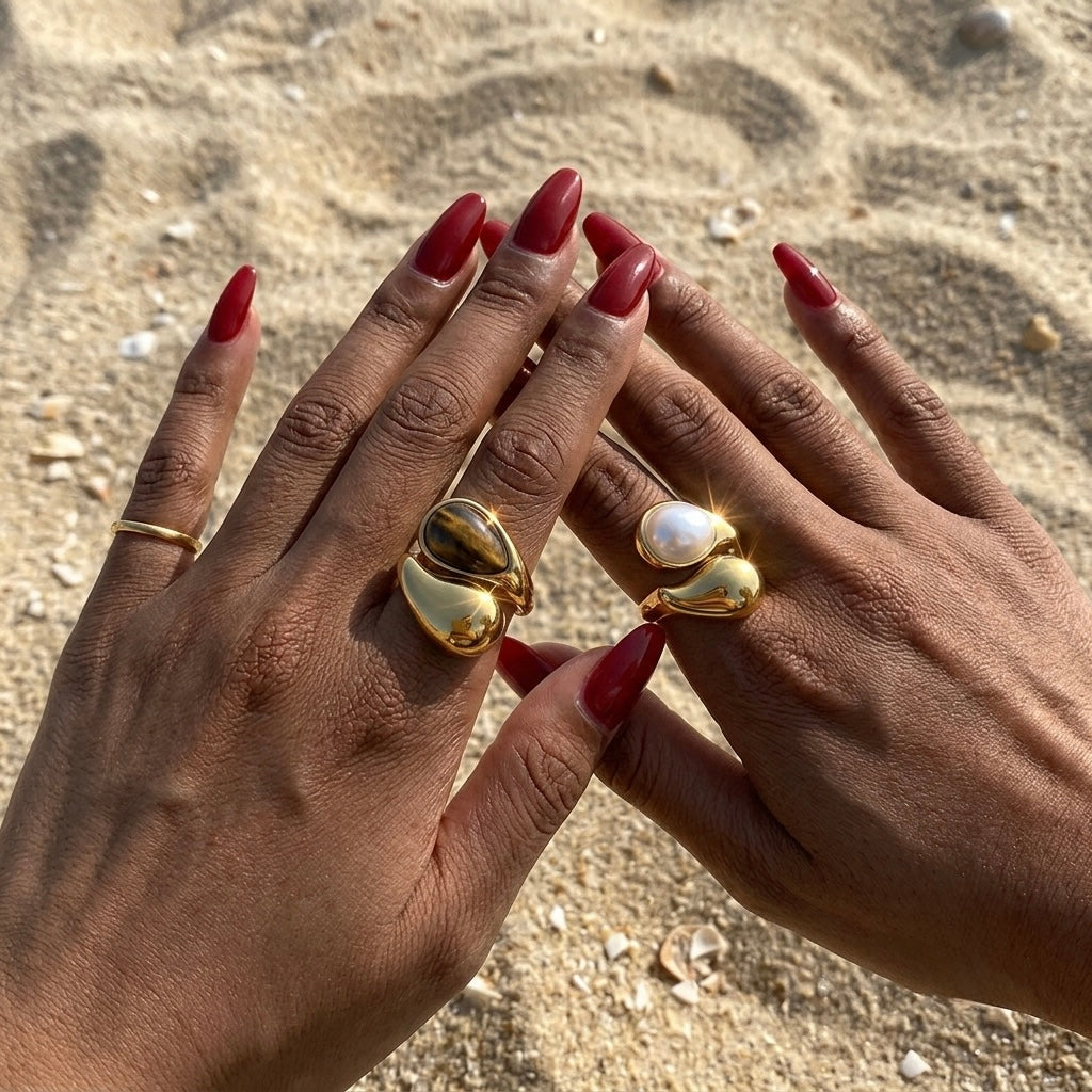 Twisted Stone vintage Ring -zwei Varianten